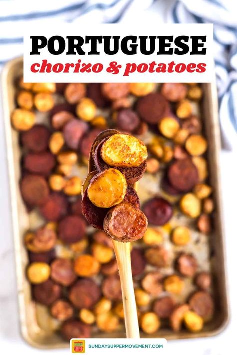 Veg Meal Prep, Easy Tapas Recipes, Potatoes And Chorizo, Portuguese Potatoes, Chorizo Potatoes, Easy Tapas, Milanesa Recipe, Chorizo Recipe, Chorizo And Potato