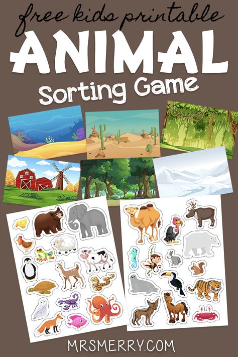 Where Animals Live Preschool, Animals Learning Activities, Habitat Activities For Kindergarten, Animal Families Activities, Animal Habitat Sorting Free Printable, Mammal Activities For Preschool, Animals Around The World Preschool, Animals Habitats Activities, Preschool Habitat Activities