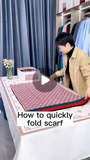 The Folding Hacks on Instagram: "Transform your space with smart storage solutions. Link in bio @thefoldinghacks 🧺🥰! 
Nice way to fold scarf🧣#folding #foldingclothes #storagehacks #unitedstates #tiktok" Fold Scarf, Folding Scarves, How To Fold Scarf, Folding Hacks, Scarf Storage, How To Fold, Beachwear Fashion, Folding Clothes, Faded Jeans