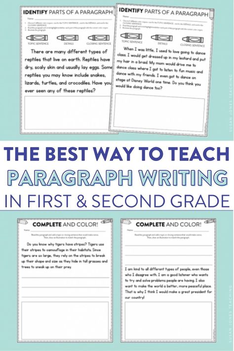 Teaching first grade and second grade students how to write a paragraph isn’t a walk in the park. Today I am sharing four steps that will help you use this writing workshop model to teach your 1st and 2nd-grade students how to write a paragraph. I like to explicitly teach what a paragraph is using writing anchor charts and then identify the different parts of a paragraph. You can break these up into multiple writing lessons and writing mini lessons. Shared Writing Second Grade, Second Grade Informational Writing, Writing A Paragraph Worksheet, Writing Paragraphs 1st Grade, Paragraph Writing 2nd Grade, Teaching Paragraph Writing 3rd Grade, How To Write Paragraphs, Back To School Writing 2nd Grade, Writing Lessons For Second Grade