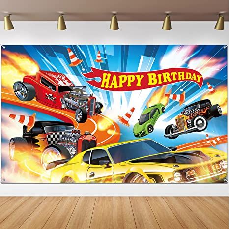 Amazon.com: Hot Car Birthday Party Decorations Hot Race Car Birthday Party Backdrop Banner Background for Boys Birthday Supplies Racing Car Signs for Indoor Outdoor Birthday Party Decorations Supplies : Toys & Games Background For Boys, Car Birthday Party Decorations, Outdoor Birthday Decorations, Hot Wheels Themed Birthday Party, Outdoor Birthday Party Decorations, Outdoor Birthday Party, Happy Birthday Hot, Cars Birthday Party Decorations, Indoor Birthday