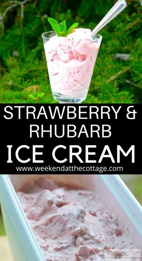 Rhubarb Ice Cream Recipe, Strawberry Rhubarb Ice Cream, Fresh Fruit Pie, Rhubarb Ice Cream, Rhubarb Desserts, Medicine Tips, Ice Cream Maker Recipes, Yummy Ice Cream, Homemade Ice Cream Recipes