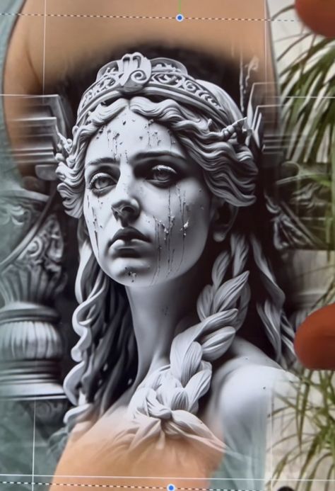 Greek Mythology Statue, Medusa Art, Art Deco Paintings, Statue Tattoo, Greek Mythology Tattoos, Boho Art Drawings, Greek Statues, Art Photography Portrait, Angel Sculpture