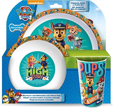 Tumbler, Bowl and Plate Set, Multi-Colour, 8.5 x 23.5 x 23 cm Paw Patrol Tumbler, Paw Patrol Gifts, Paw Patrol Bedding, Chase Paw Patrol, Paw Patrol Nickelodeon, Children Learning, The Dinner, Dinner Set, Dinner Plate Sets