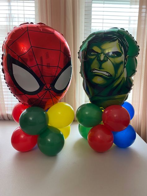 Superhero Theme Party Decorations, Incredible Hulk Party, Spider Balloon, Hulk Theme, Superhero Balloons, Hulk Party, Garland Backdrops, The Incredible Hulk, Metallic Balloons