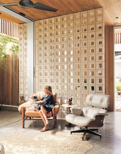 Dubai Living, Arne Norell, Beachside Bungalow, Breeze Block Wall, Concrete Block Walls, Hidden House, Dwell Magazine, Breeze Blocks, African Interior