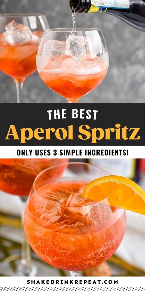 Spritz Drink, Aperol Spritz Recipe, Low Calorie Cocktails, Italian Drinks, Spritz Recipe, Italian Cocktails, Boozy Drinks, Mixed Drinks Recipes, Cocktail Drinks Recipes