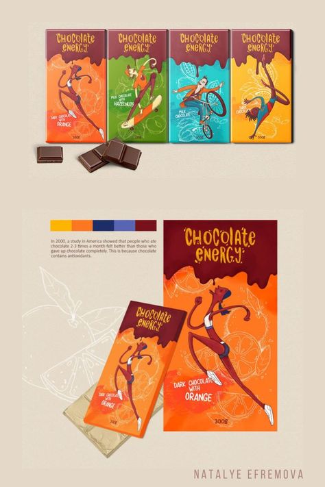 Check out my behance profile (NatalyeEfremova) to find awesome illustration artworks: chocolate packaging design ideas. Packaging Design Presentation Board, Chocolate Illustration Design, Cute Chocolate Packaging, Chocolate Packaging Design Ideas, Chocolate Bars Design, Illustrative Packaging Design, Chocolate Brand Design, Premium Chocolate Packaging Design, Chocolate Packaging Design Creative