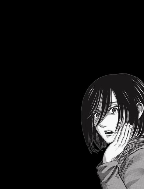 Shingeki no Kyojin Mikasa Ackerman, Black Background, Black Backgrounds, Black