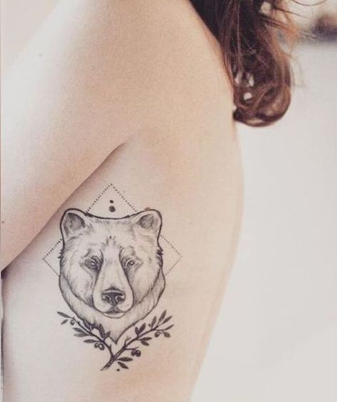 Bear Tattoos Women, Black Bear Tattoos, California Tattoos, Geometric Bear Tattoo, Bear Tattoo Ideas, Beer Tattoo, Black Bear Tattoo, Cute Animal Tattoos, Geometric Bear