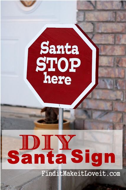 DIY Santa Stop Sign (4) Friends Eating, Last Minute Gift Ideas, Diy Christmas Decorations For Home, Diy Santa, Barn Wood Crafts, Door Signs Diy, Crafty Christmas, Stop Sign, Wood Crafts Diy