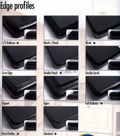 Granite Countertops Edge Profiles – Fairview Monument Company Granite Edge Profiles, Countertop Edge Profiles, Kitchen Countertop Edges, Edges Ideas, Countertop Edges, Countertop Granite, Granite Edges, Black Cladding, Countertop Inspiration