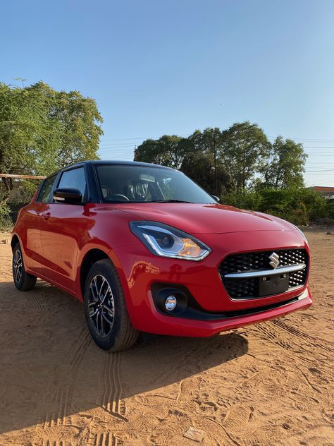 Red Car Pictures, Red Swift Car Wallpaper, Red Swift Car, Swift Car Wallpaper, Swift Car Snap, Car Indian, Car Swift, Drive Photography, Maruti Suzuki Swift