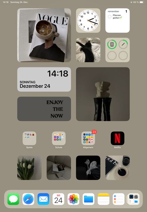 Homescreen Idea iPad Ipad Homescreen Ideas Portrait, Ipad Astethic, Ipad Layout Homescreen, Ipad Inspo Homescreen, Ipad Home Screen Ideas, Home Screen Ipad, Aesthetic Ipad Homescreen, Aesthetic Ipad Homescreen Layout, Ipad Homescreen Layout