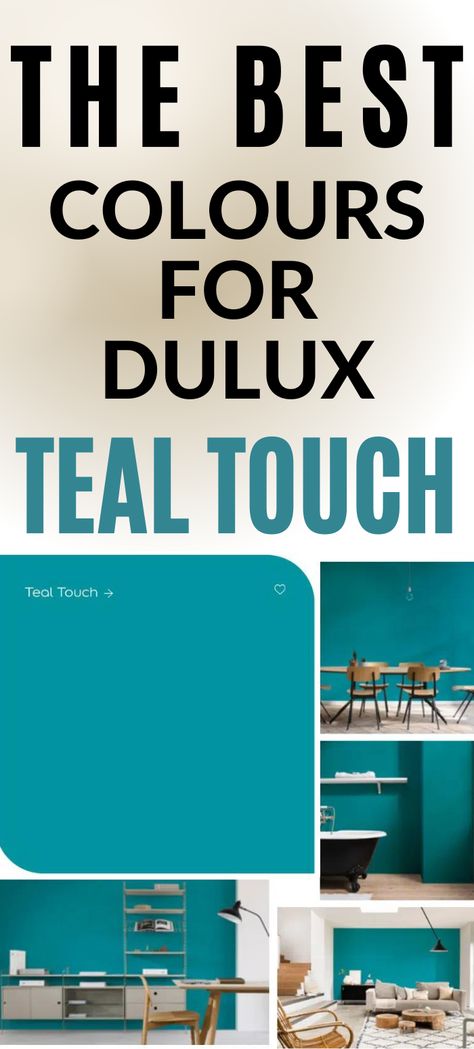 the best colours for Dulux teal touch Teal Tension Dulux Paint, Dulux Coastal Colours, Dulux Teal, Dulux White Paint, Teal Paint Colors, Dulux Paint Colours, Colour Guide, Dulux Paint, House Colours