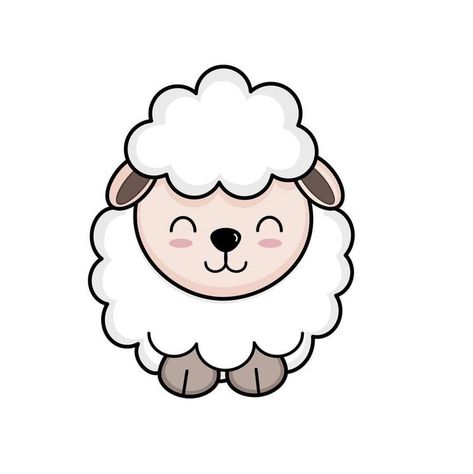 Cute Sheep Drawing, Lamb Drawing, Nursery Drawings, Sheep Illustration, Eid Stickers, Eid Crafts, Cute Lamb, Love Coloring Pages, Jw Gifts