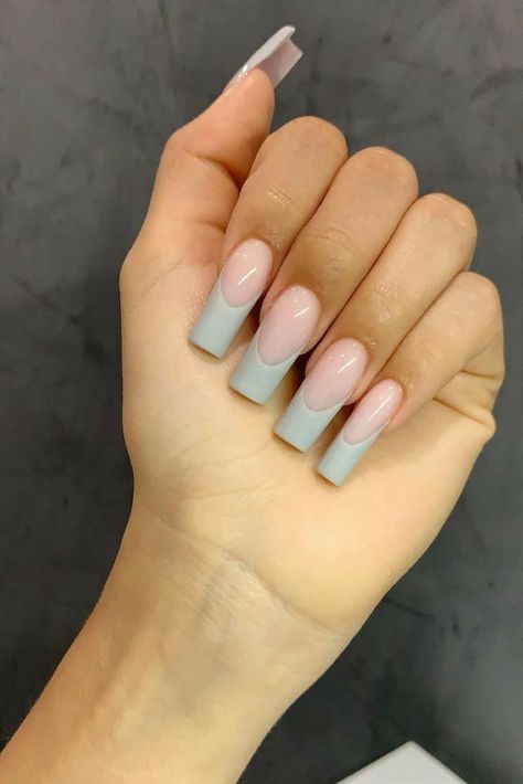 French Grey Nails, Gray French Manicure, Gray French Tip Nails, Grey French Nails, Grey French Tips, Grey French Tip Nails, Gray Nail Designs, Soft Nail, Gray Nail