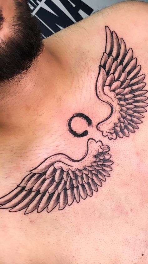 Chest Tattoo on Wing #tattoos #art #artist Wings Tattoo On Chest, Tattoo In Chest, Wing Tattoos, Band Tattoo Designs, Chest Tattoos, Wing Tattoo, Tattoos Art, Lord Shiva Hd Images, Band Tattoo