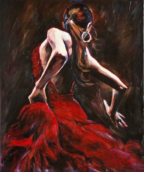 Find More Painting & Calligraphy Information about Handmade Decorative Abstract Figure Oil Painting on Canvas for Living Room Bedroom Wall Spanish Flamenco Dancer in Red Dress,High Quality Painting & Calligraphy from The Arts Road on Aliexpress.com Dancer Tattoo, Fabian Perez, Spanish Flamenco, Ballet Painting, Oil Painting Background, Dancer Painting, Flamenco Dancer, Dancers Art, Portrait Oil Painting