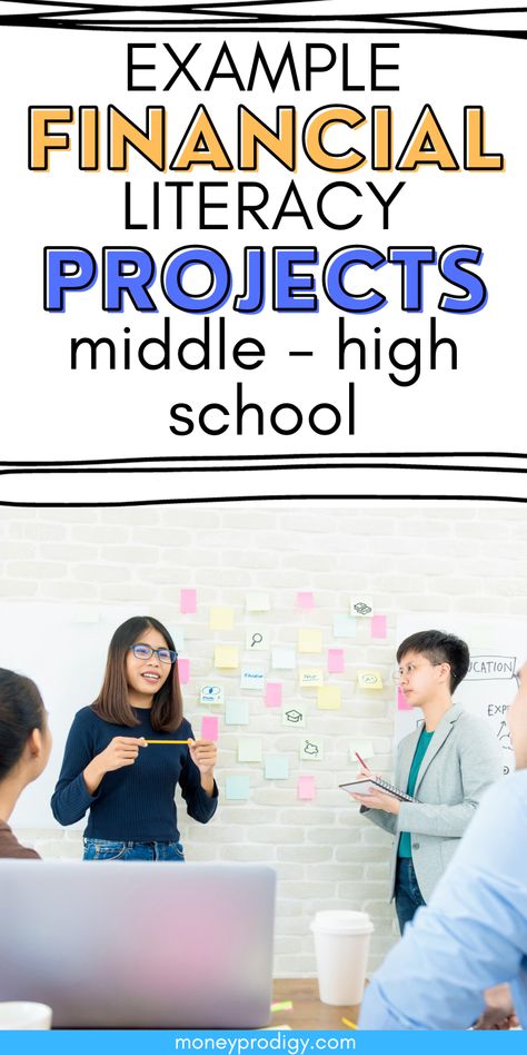 Example financial literacy projects for high school - these are projects in REAL schools. I love this list. Makes me inspired to do some of them. Great financial literacy activities for the students. Financial Literacy Anchor Chart, Financial Literacy Activities, Teaching Kids Money, Personal Project Ideas, Personal Financial Literacy, Kids Money Management, Life Skills Kids, Financial Literacy Lessons, Consumer Math