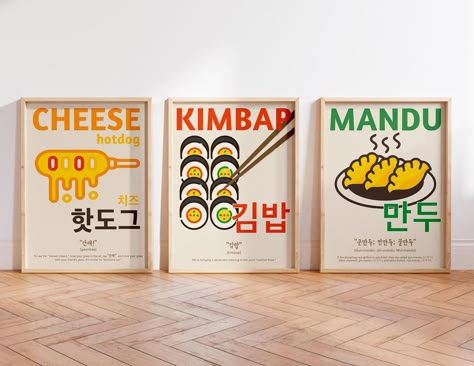 "Korean Art Wall Art Set, 3 Panel Wall Art, Korean Art, Minimalist Wall Art, Korean Kitchen Wall Art, Korean Decor, Korean Food Art Print, Kitchen Wall Decor, Korean food art, Coffee Bar Decor, Korean Wall Art, Food Art Print, Print On Demand, Korean street food print, korean street food art, street food wall art, Gradient Print Wall Art Pastel Colorful Instant Download     DIGITAL DOWNLOAD ONLY - THIS IS NOT A PHYSICAL PRODUCT AND WILL NOT BE SHIPPED   Please keep in mind this listing is for digital files only. On purchasing any of our products they are instantly downloadable directly from Etsy.    YOUR PURCHASE  INCLUDES   | 5 FOLDERS IN WHICH ARE 5 DIFFERENT ASPECT RATIOS OF 3 ART -  Five individual size ratios allowing you to print for a wide range of frame sizes   INTERNATIONAL  stand Korean Food Art, Korean Decoration, Korean Poster, Korean Decor, 3 Panel Wall Art, Korean Kitchen, Food Wall Art, Gradient Print, Korean Street Food