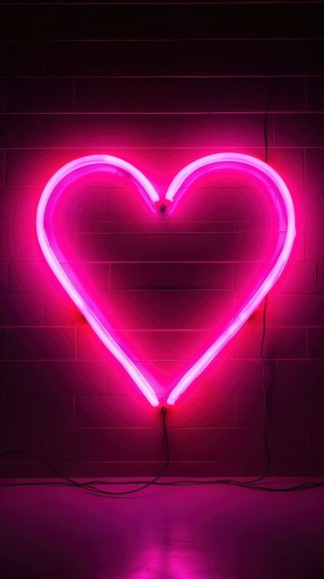 Heart Neon Wallpaper, Neon Pink Background, Pink Neon Wallpaper, Heart Neon, Wallpaper Heart, Wallpaper Light, Circle Light, Neon Wallpaper, Grey Skies