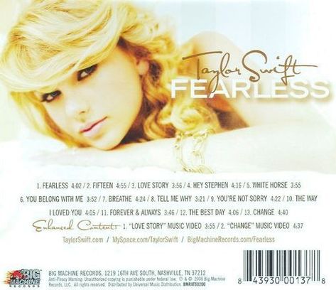 Taylor Swift Eyeshadow, Fearless Cover, Lyric Journal, Taylor Swift Fearless Album, Hey Stephen, Taylor Version, Fearless Album, Taylor Swift Top, Taylor Swift Book