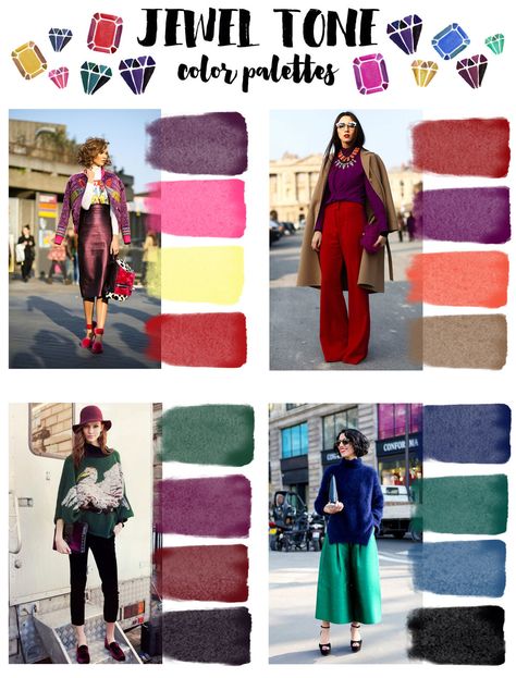 Jewel Tones — Me and Mr. Jones 2023 Fashion Color Palette, Jewel Tone Clothes Color Combos, Jewel Tone Womens Outfits, Jewel Tone Color Palette Wardrobe, Jewel Colored Outfits, Jewel Colored Clothing, Jewel Tones Dresses, Jewel Tone Photo Outfits, Jewel Tones Fashion Outfit