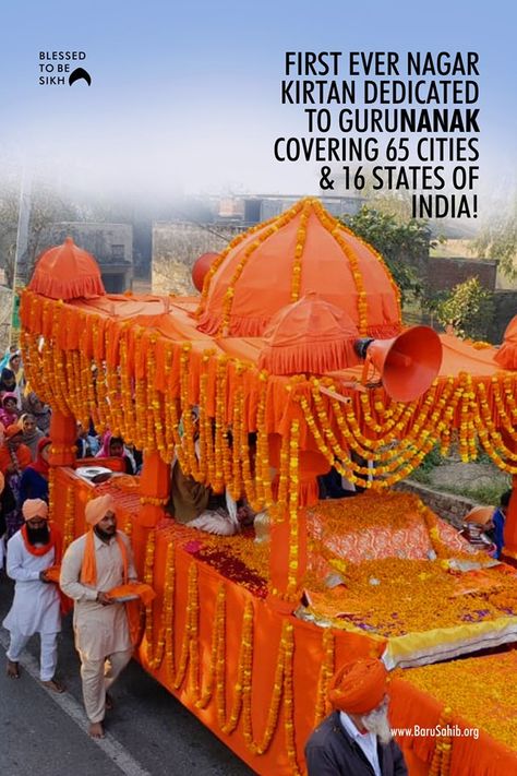 #GuruNanak #550th First Ever Nagar Kirtan dedicated to Guru Nanak covering 65 cities & 16 states of India! An international Nagar Kirtan will be organised dedicated to the 550-year Parkash Purab of Guru Nanak Dev Ji. The nagar kirtan will start from Sri Nankana Sahib in Pakistan on July 25, 2019. Nagar Kirtan will reach Punjab and 65 major cities of 16 states of India over the course of 100 days and will complete at Gurdwara Sri Ber Sahib Sultanpur Lodhi. Nagar Kirtan, Nankana Sahib, Guru Nanak Wallpaper, Guru Nanak Dev Ji, Nanak Dev Ji, Dev Ji, States Of India, Guru Nanak, Waheguru Ji