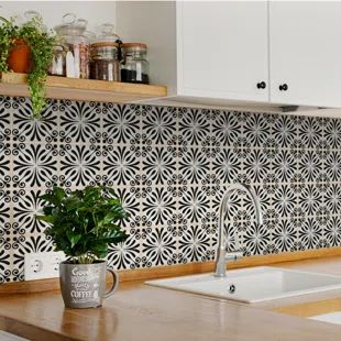 Wayfair | Peel & Stick Backsplash Tile You'll Love in 2023 Faux Tile Backsplash, 1940s Farmhouse, Stairs Fireplace, Bathroom Stairs, Peel Stick Backsplash, Peel And Stick Backsplash, Peel N Stick Backsplash, Traditional Tile, Tile Decals