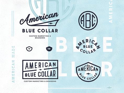 Great work from a designer in the Dribbble community; your best resource to discover and connect with designers worldwide. Retro Construction Logo, New England Branding, Legacy Logo Design, Vintage Typography Logo, Vintage Branding Design, Blue Branding, Brewery Logos, American Logo, Vintage Script