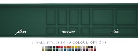 Simsational Designs: Splendid Panelling - Three New Painted Wall Styles Sims 4 Cc Panel Walls, Paneled Wallpaper, Wallpaper Panel, Shaker Style Kitchens, 4 Wallpaper, Green Walls, Sims 4 Cc Furniture, Custom Kitchens, Art Deco Home