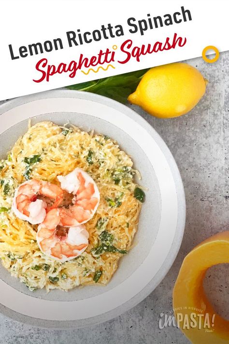 A delicious and tasty dinner ready in 20 minutes! The lemon juice and zest make this recipe so bright and the ricotta adds the perfect amount of creaminess. Ricotta Spaghetti Squash, Spinach Spaghetti Squash, Ricotta Spaghetti, Spinach Spaghetti, Ricotta Sauce, Ricotta Spinach, Tasty Dinner, Lemon Ricotta, Crushed Red Pepper Flakes