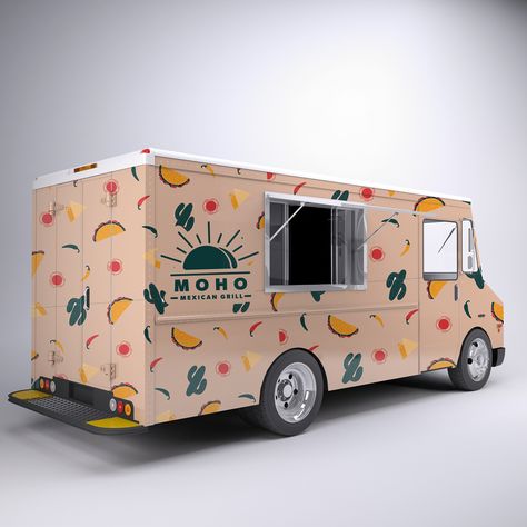 Food Truck Psd Projects :: Photos, videos, logos, illustrations and branding Taco Food Truck Design, Mexican Food Truck Design, Food Truck Design Exterior, Food Truck Wrap Design, Food Truck Designs, Food Truck Illustration, Foodtruck Design, Food Truck Branding, Food Truck Design Logo