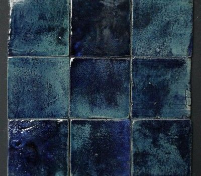 Blue Tile Splashback, Tile Artwork, Richmond Melbourne, Tile Crafts, Handmade Ceramic Tiles, Handmade Tile, Blue Tile, Glazed Tiles, Fifth Element