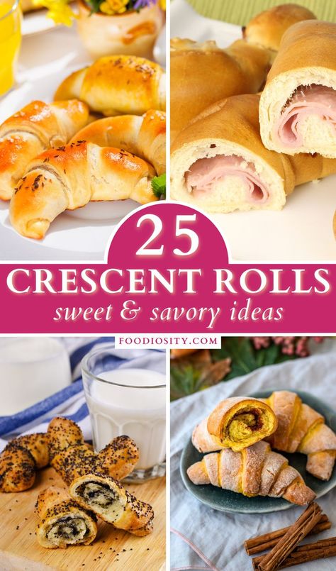 Crossaint Recipes, What To Do With Croissants Crescent Rolls, Crosont Recipes Dinner Crescent Rolls, Crossiant Recipes Sandwiches, Savory Croissant Recipes, Filled Crescent Roll Recipes, Crossant Recipes Filling, Pillsbury Croissant Breakfast Ideas, Croissant Filling Ideas Savoury