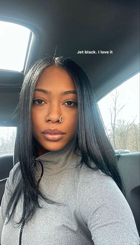 Medium Length Straight Hair Black Women, Natural Hair Goals Black Women, Medium Straight Hairstyles Black Women, Long Straight Hair Black Women, Bone Straight Hair Black Women, Straight Natural Hair Black Women, Black Woman Straight Hair, Natural Straight Hairstyles Black Women, Straight Hair Black Women