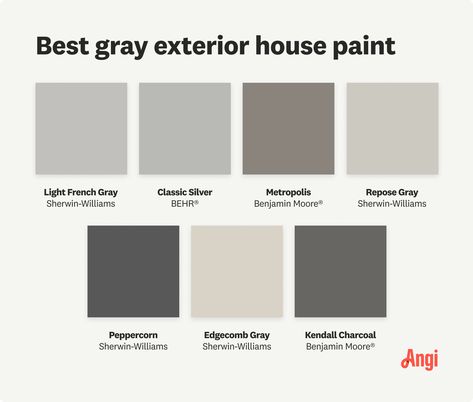 The 7 Best Gray Exterior House Paint Ideas: Choosing the Best Color for Your Home Dark Grey And Light Grey House Exterior, Brown And Grey Exterior House Colors, Best Exterior Gray Paint Colors, Exterior Grey Paint Colors For House, Exterior Gray Paint Colors For House, Medium Gray Exterior House Colors, Gray Exterior Color Schemes, Light Gray Exterior House Colors, House Paint Exterior Grey