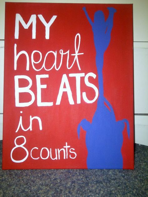 Cheerleading Canvas | My Daughters Paintings | Pinterest ... Cheer Paintings Ideas, Funny Cheer Quotes, Dance Teacher Christmas Gifts, Parking Lot Painting, Cheer Box, Cheerleading Ideas, Kids Cheering, Cheer Posters, Homecoming Posters