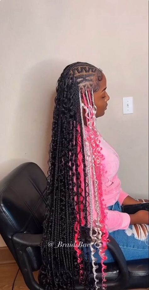 Pretty Knotless Braids With Color, Protective Styles Weave, 3 Color Combinations Braids, Bun With Passion Twist, Braids Hairstyles For Black Women Color, Hair Styles Color Braids, Cute Hairstyles For Long Hair Braids Black, Hairstyles For Black Women With Color, Cornrow Hairstyles Color