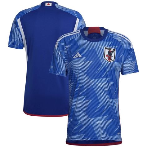 The Kitman - International football kit news as official images of the new Japan 2022 World Cup shirts have appeared online. The 2022 Japan World Cup home shirt is blue with white lines on the front that form a flock of origami birds inspired by the JFA crest. The collar is dark blue whilst the Adidas stripes on [...] The post Japan 2022 World Cup Shirts Leaked appeared first on The Kitman | Classic Football Shirts | Retro Football Kits | Vintage Jerseys. Japan World Cup, Qatar World Cup 2022, Japan Soccer, World Cup Shirts, Origami Birds, Qatar World Cup, World Cup Jerseys, Random Clothes, Japan Flag