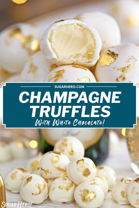 Alcohol Deserts, Lindt White Chocolate, Shower Recipes, Valentine Goodies, Melted White Chocolate, Christmas Truffles, Homemade Truffles, Dessert Truffles, Champagne Truffles