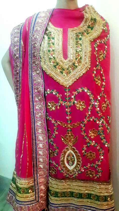 Dogri  suit in pure georgette embossed  with  gotta pati work@17k Dogri Suit Designs Jammu, Indian Bridal Dress, Mens Fashion Classy, Indian Weddings, Suit Designs, Bridal Dress, Indian Bridal, Fashion Classy, Indian Wedding