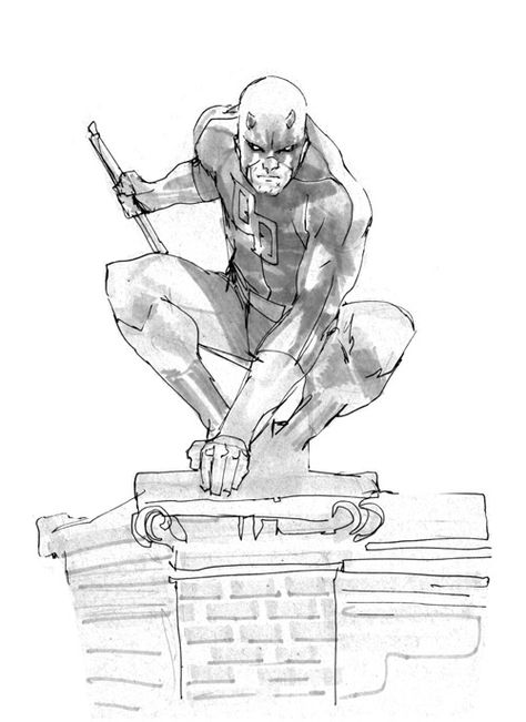 Daredevil Art Sketch, Daredevil Drawing Sketches, Superhero Drawing Reference, Daredevil Drawing, Daredevil Sketch, Marvel Sketches, Daredevil Artwork, Superhero Sketches, Daredevil Art