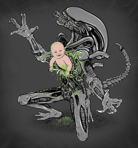 Alien (human baby parody) Giger Alien, Alien Artwork, Art Alien, Toy Bonnie, Arte Alien, Aliens Movie, Alien Vs Predator, Alien Vs, Parallel Universe