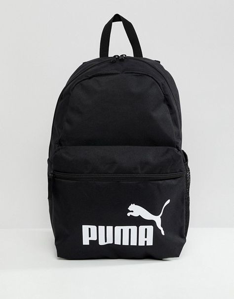 Puma Phase Backpack In Black 07548701 Workout Bag Essentials, Cool School Bags, Korean Bag, Black School Bags, Marvel Clothes, Colorful Backpacks, Workout Bags, Cute Backpacks, Unisex Accessories