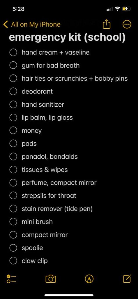 : A checklist and tips

#Backpack #Emergency #Preparation #Kids

Ensure your child is prepared for any emergency with these essential supplies in their backpack. Stuff To Put In Your School Bag, What To Keep In Emergency Kit For School, School Self Care Kit, Whats In My Bag High School, What Do I Put In My School Bag, Thing To Pack For School, Period Bags For School Emergency Kits, Whats In My Bag School List, School Emergency Kit For Girls Highschool