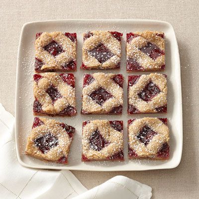 Cherry Linzer Barsgoodhousemag Easy Linzer Cookies Recipe, Linzer Bars, Weeknight Desserts, Linzer Tart Cookies, Linzer Cookie, Gingerbread Man Recipe, Linzer Cookies Recipe, Dessert Squares, Linzer Cookies