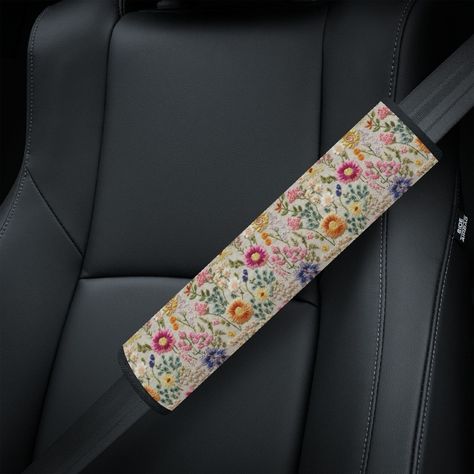 Summer Flower Bloom Seat Belt Cover Faux Embroidery, Floral Seat Belt Strap Cover Boho, Seat Belt Pad, Cottagecore Car Accessories for Women #CarMods Cottagecore Car, Car Interior Diy, Hippie Car, Seat Belt Pads, Girly Car Accessories, Car Deco, Cool Car Accessories, Girly Car, Car Essentials