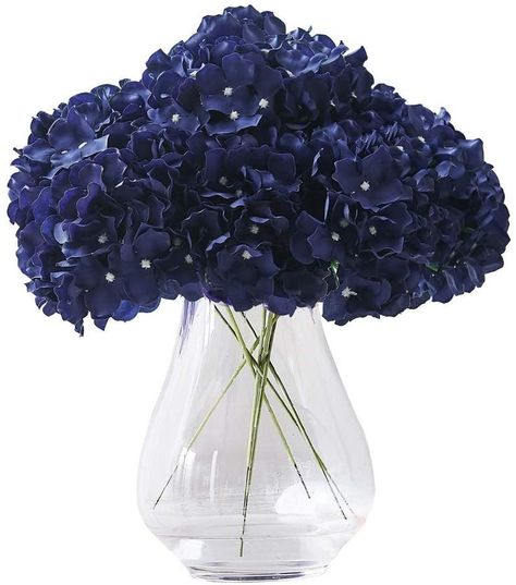 Navy Blue Silk Hydrangea Flower Head 10pcs Big Fake Hydrangea | Etsy Australia Ceremony Centerpieces, Flowers Navy Blue, Diy Floral Decor, Fake Hydrangeas, Hydrangea Centerpiece, Light Blue Roses, Centerpieces Diy, Bride Shower, Silk Hydrangeas